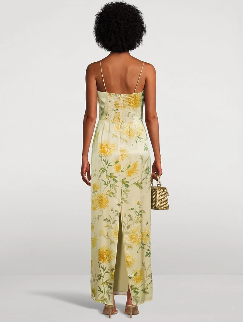 Frankie Silk Maxi Dress Floral Print