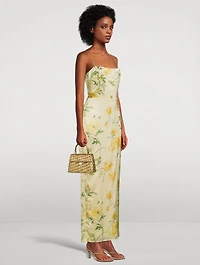 Frankie Silk Maxi Dress Floral Print