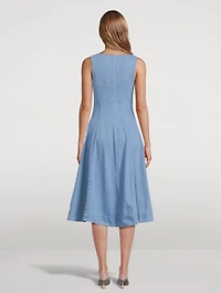 Sebastien Linen Midi Dress