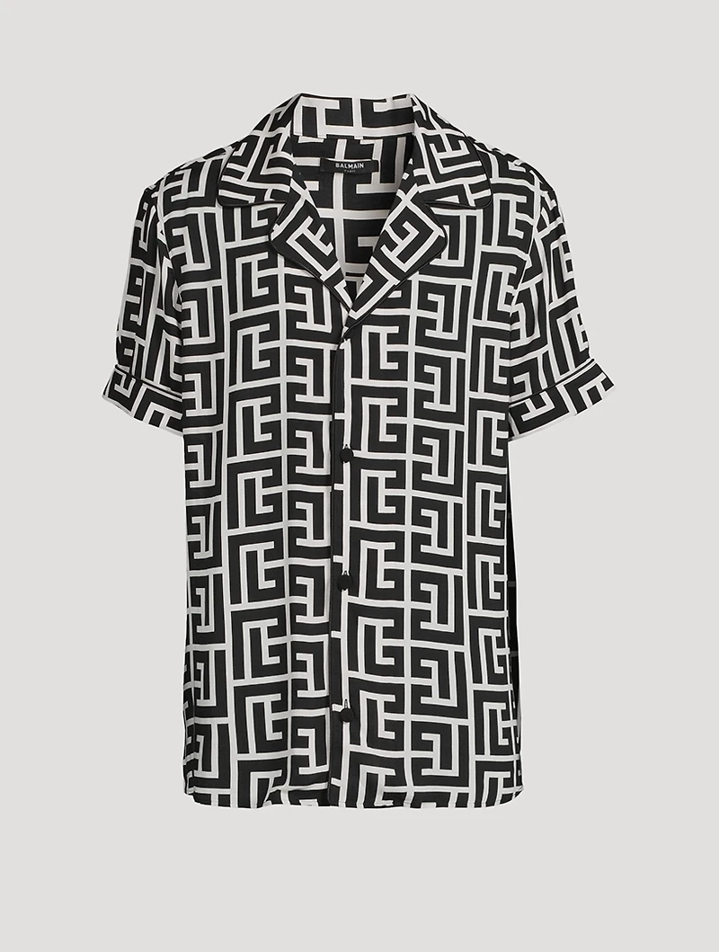 Pajama Shirt Monogram Print