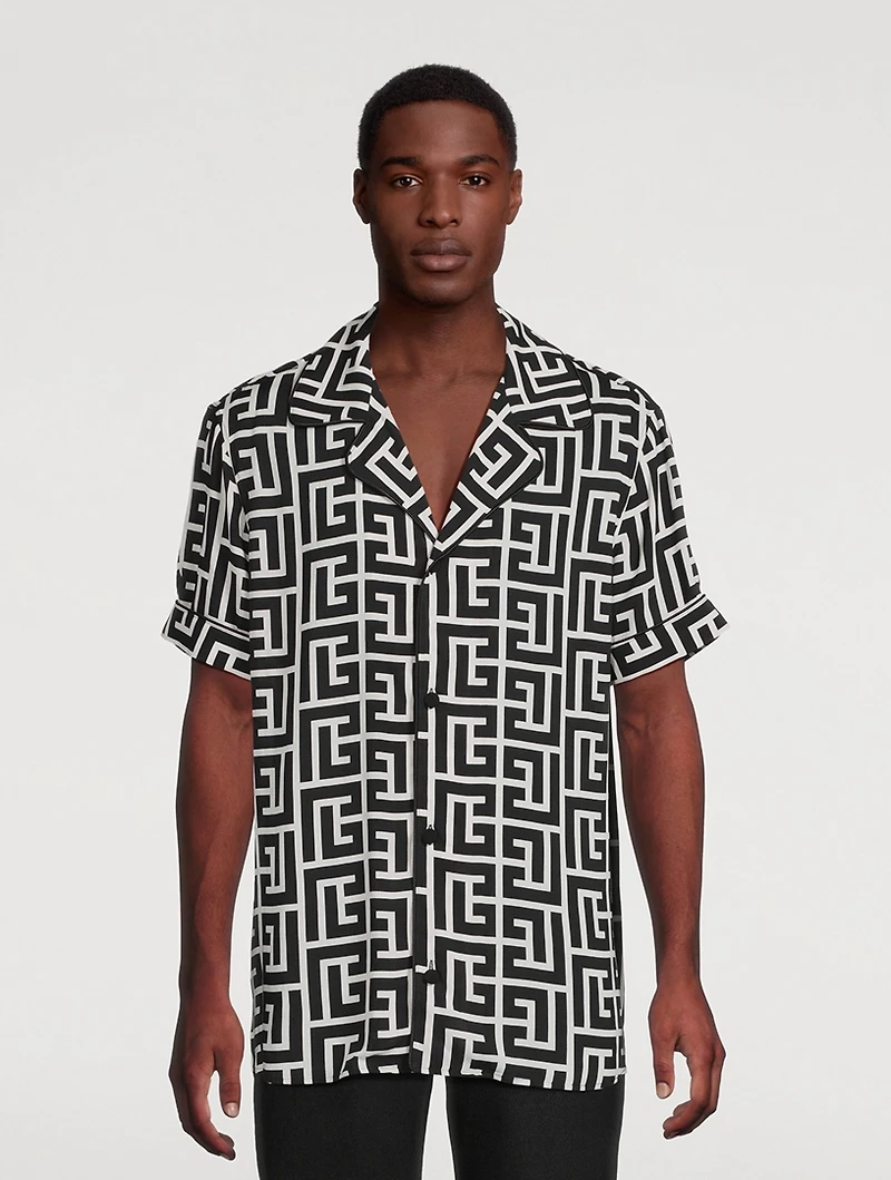 Pajama Shirt Monogram Print