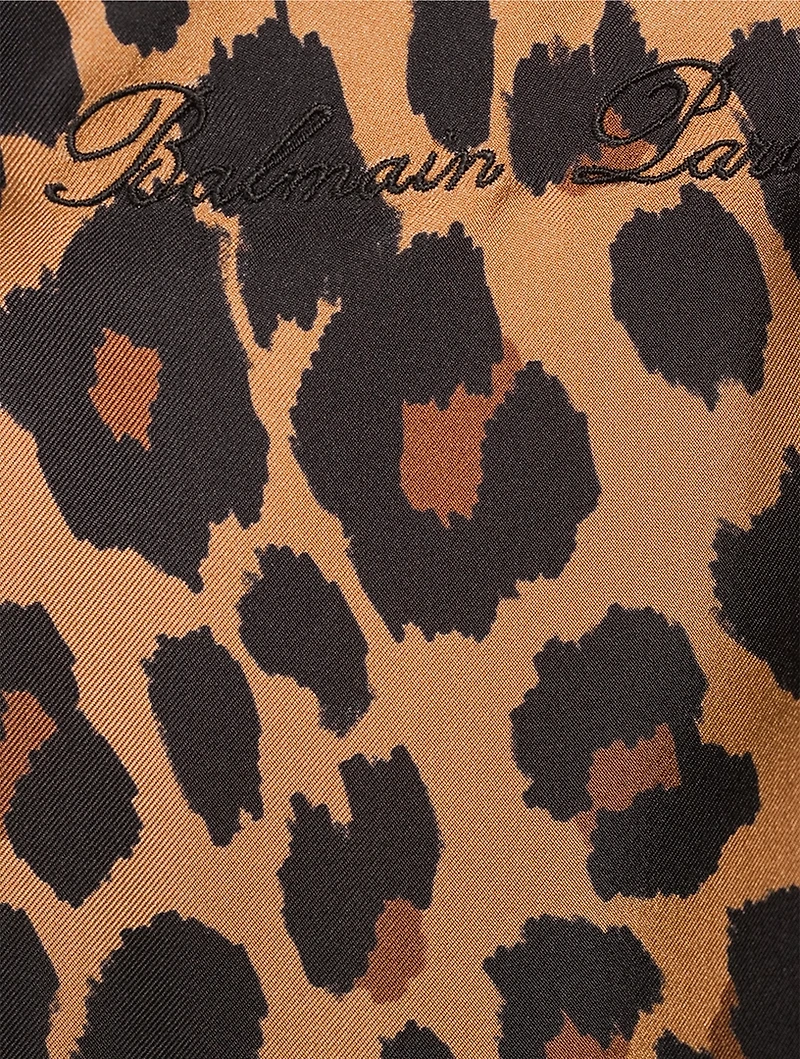 Silk Pajama Shirt Leopard Print