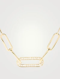Small Maillon 18K Gold Chain Necklace With Diamonds