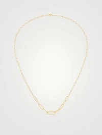 Small Maillon 18K Gold Chain Necklace With Diamonds