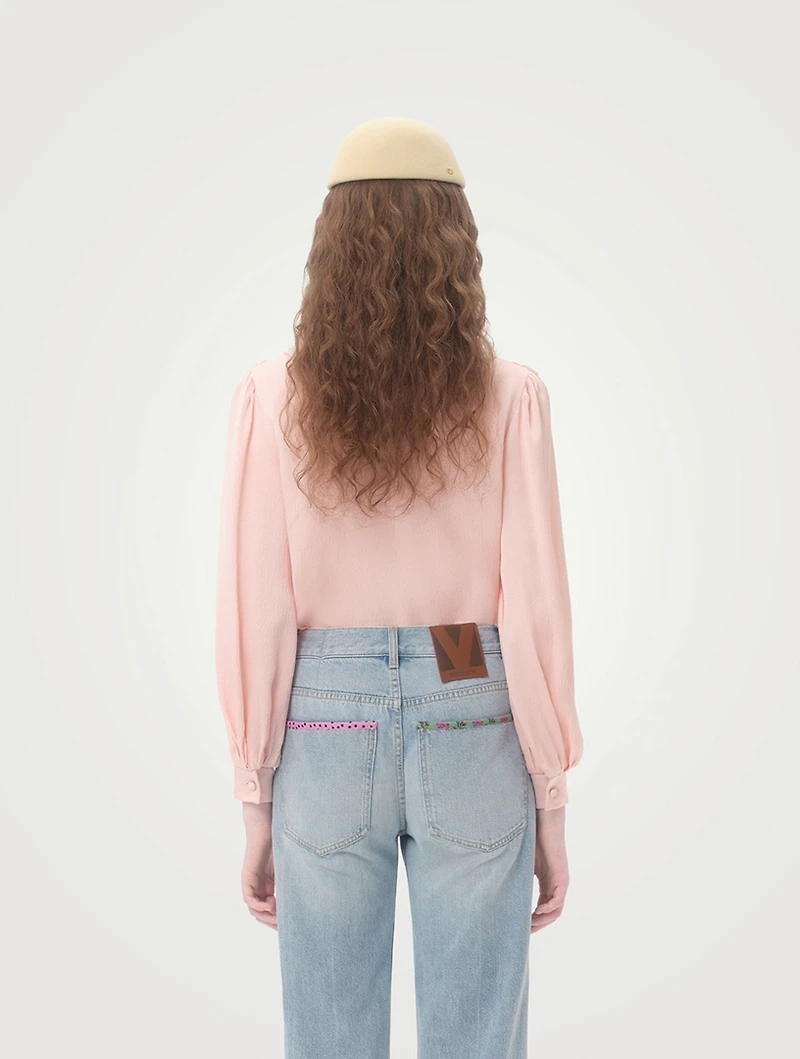 Lace-Trimmed Silk Shirt