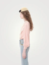 Lace-Trimmed Silk Shirt