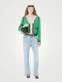 Floral-Embroidered Straight-Leg Jeans
