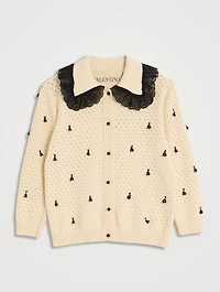 Lace-Trimmed Cardigan