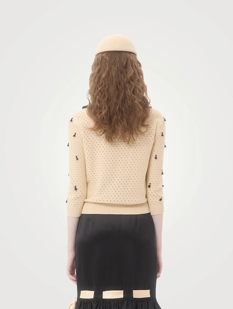 Lace-Trimmed Cardigan
