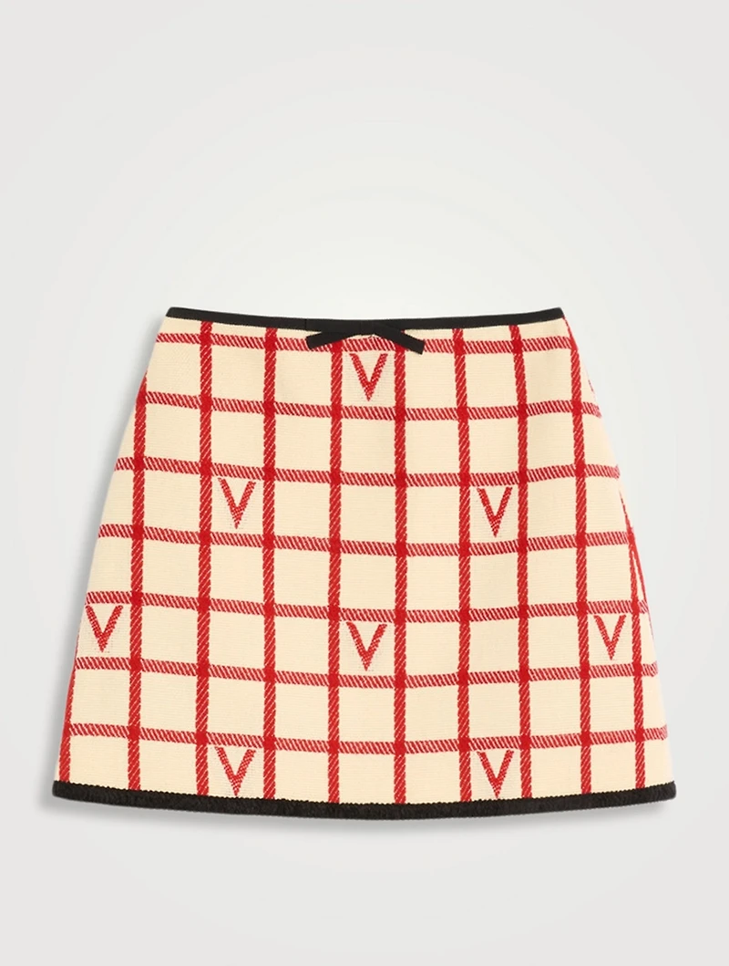V Logo Jacquard Mini Skirt