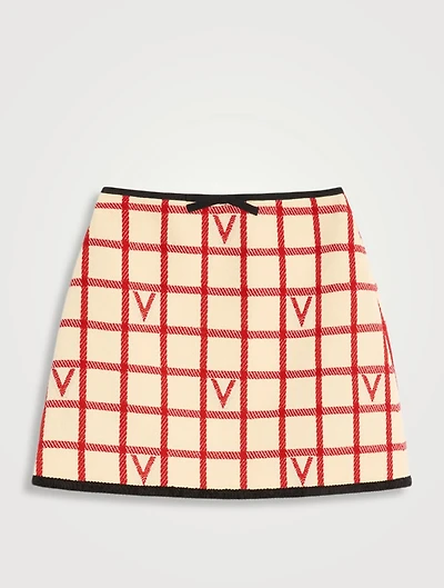 V Logo Jacquard Mini Skirt