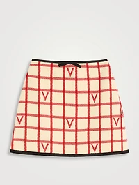 V Logo Jacquard Mini Skirt