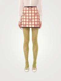V Logo Jacquard Mini Skirt