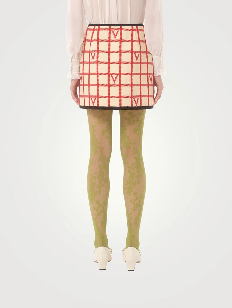 V Logo Jacquard Mini Skirt