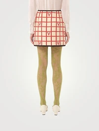 V Logo Jacquard Mini Skirt