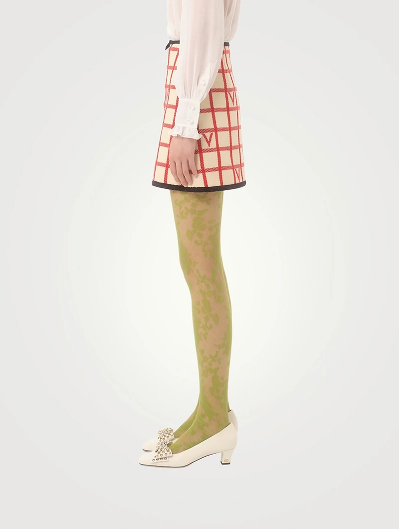 V Logo Jacquard Mini Skirt