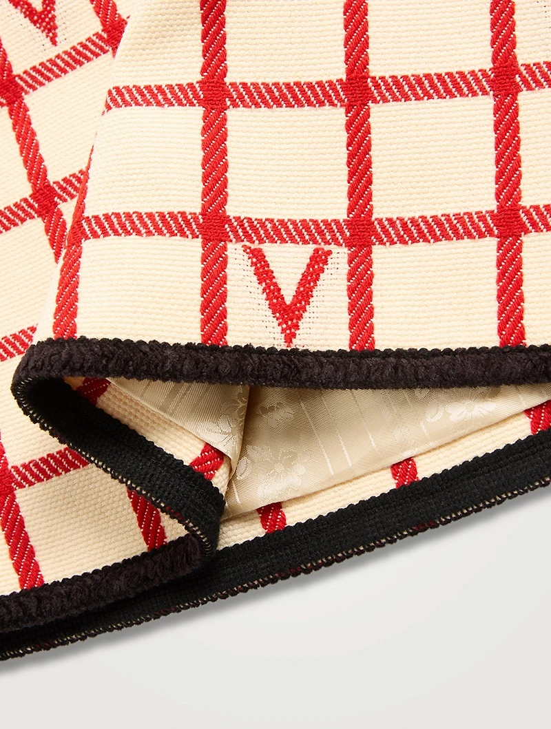V Logo Jacquard Mini Skirt