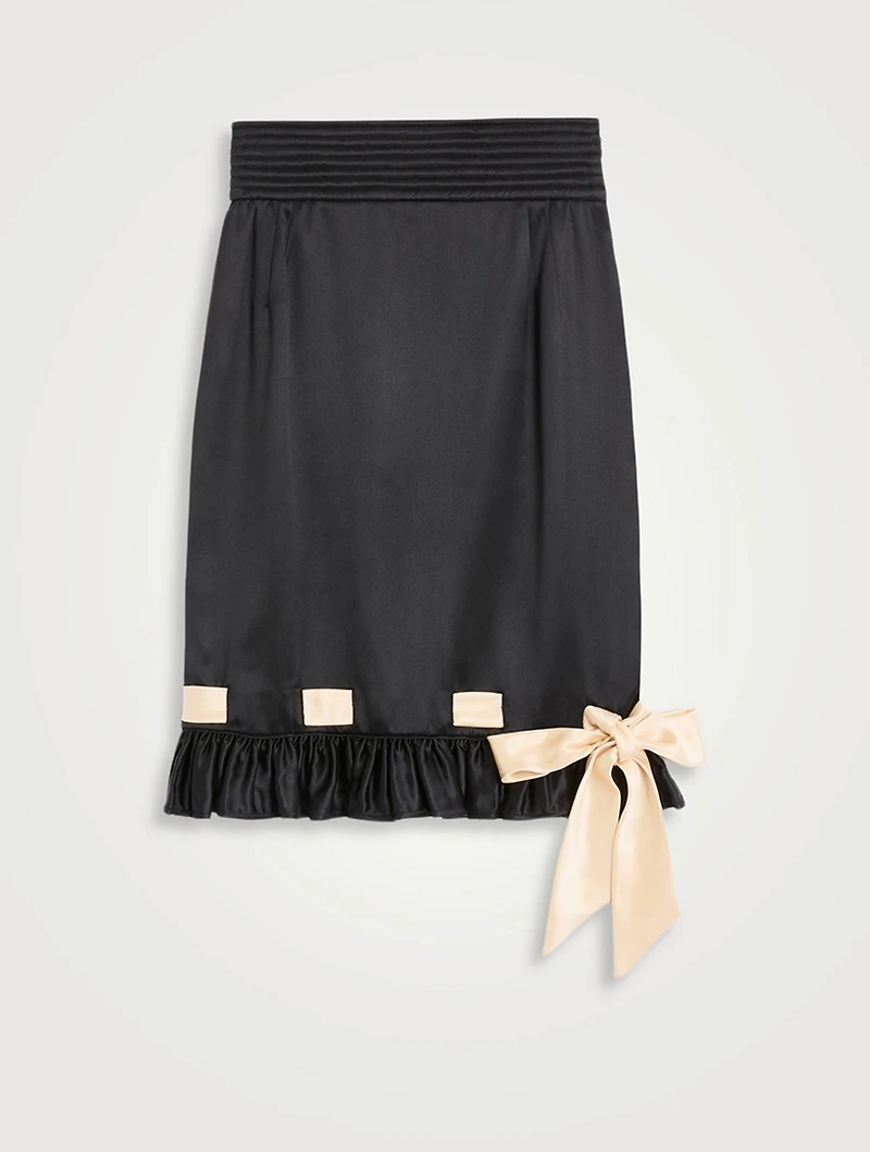 Bow-Trimmed Midi Skirt