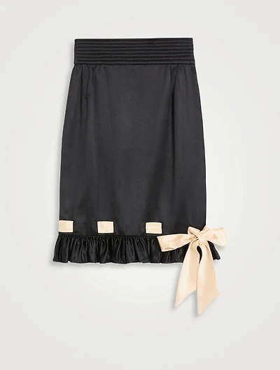 Bow-Trimmed Midi Skirt