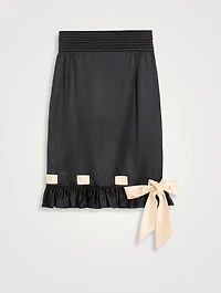 Bow-Trimmed Midi Skirt