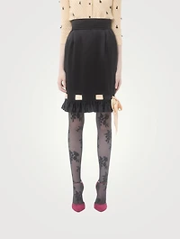 Bow-Trimmed Midi Skirt