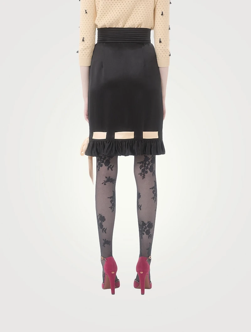 Bow-Trimmed Midi Skirt