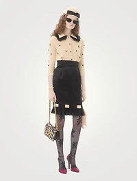 Bow-Trimmed Midi Skirt