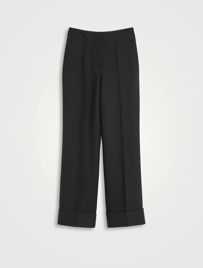 Straight-Leg Cotton Trousers