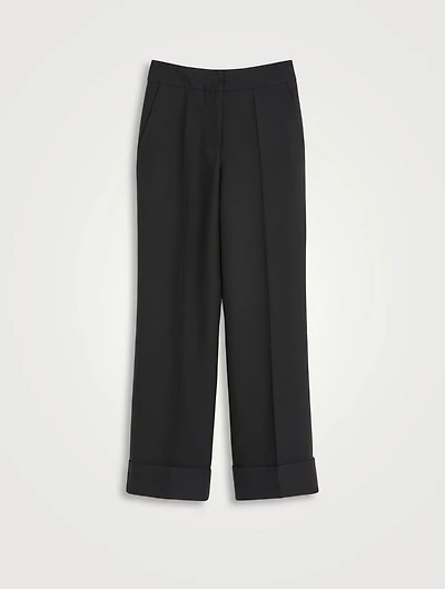 Straight-Leg Cotton Trousers