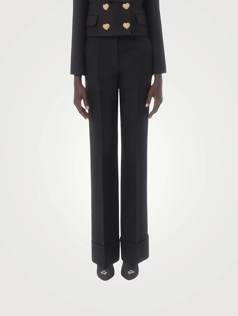 Straight-Leg Cotton Trousers