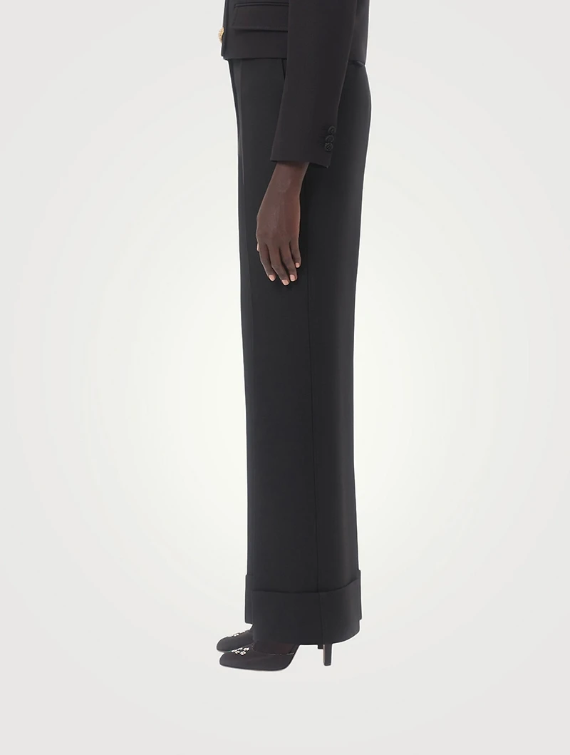 Straight-Leg Cotton Trousers