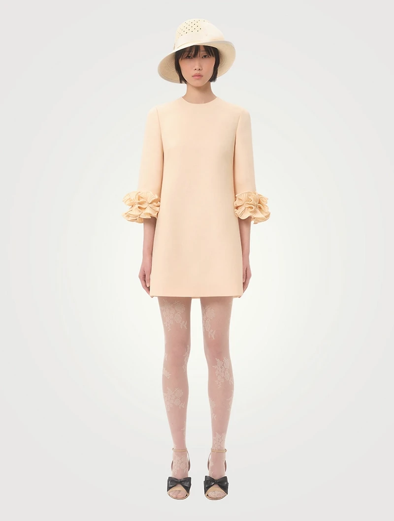 Ruffled Crêpe Couture Mini Dress