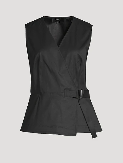 Wrap-Front Chino Top