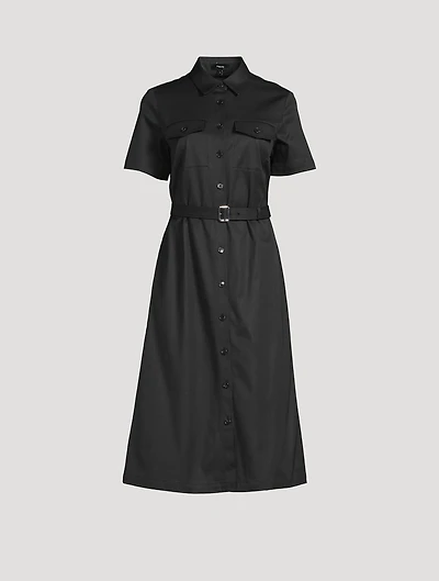 Belted Chino Shirt Dress