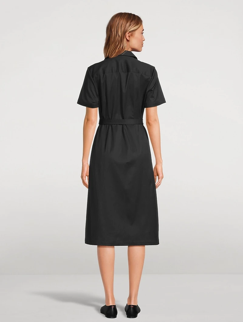 Belted Chino Shirt Dress
