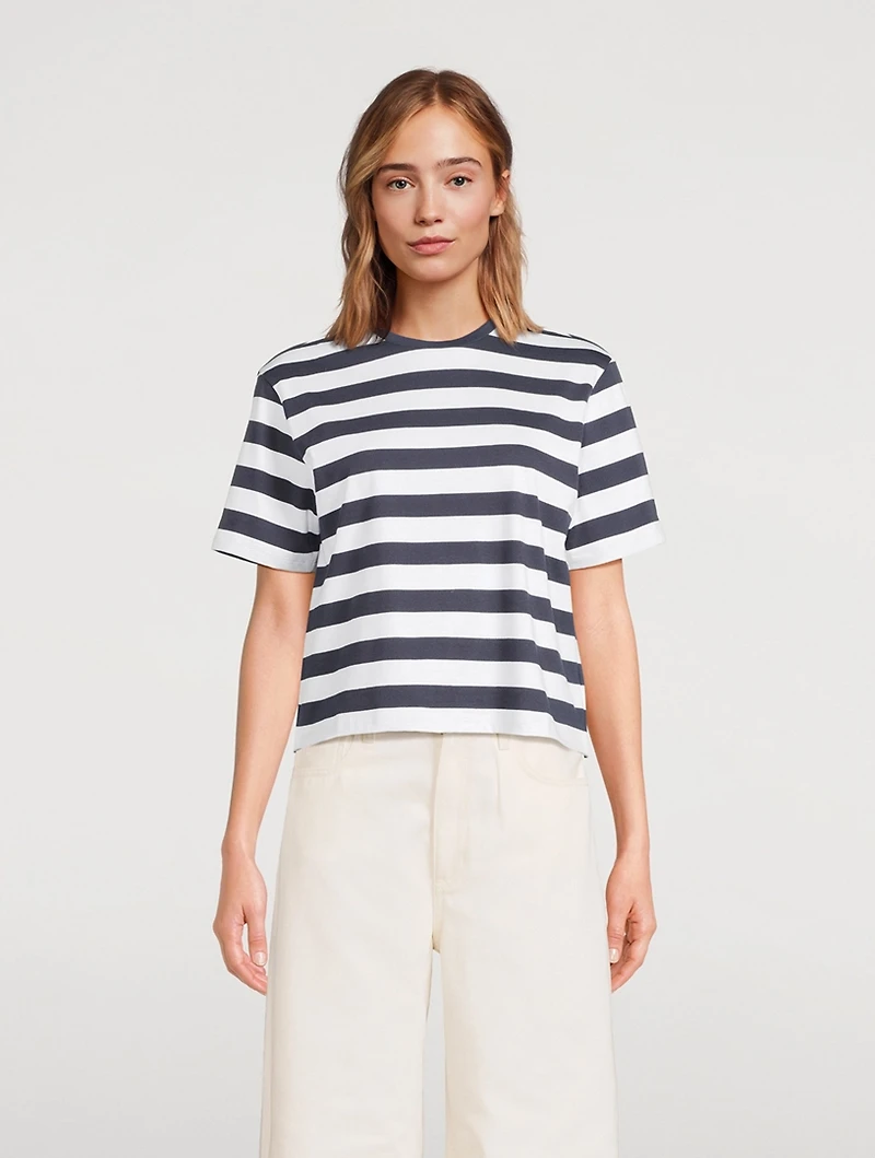 Boxy T-Shirt Stripe Print