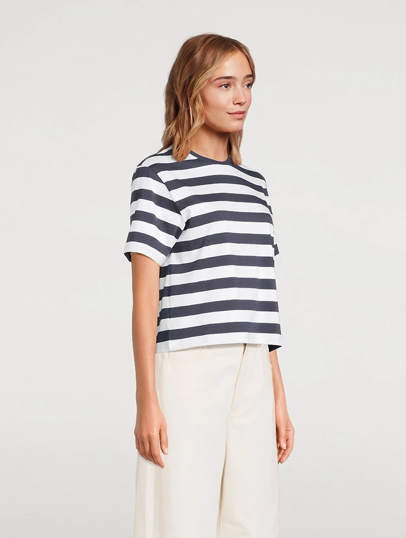 Boxy T-Shirt Stripe Print
