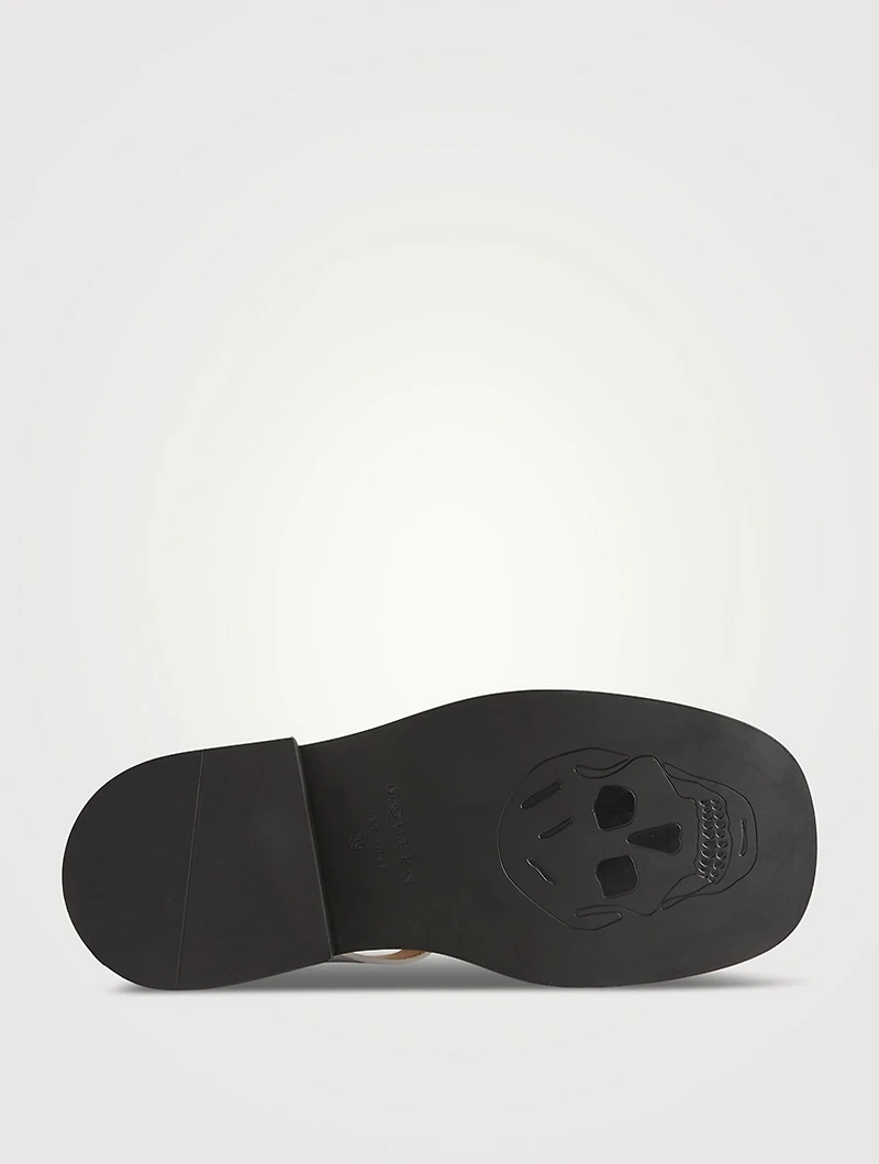 T-Bar Caged Leather Fisherman Sandals