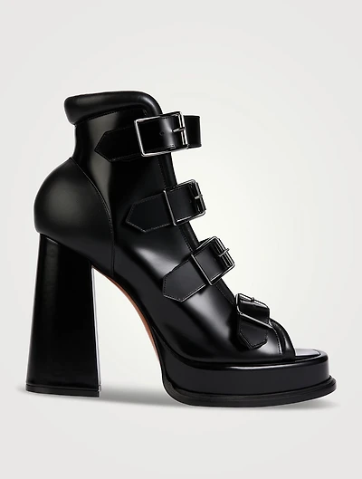 Caged Leather Boots