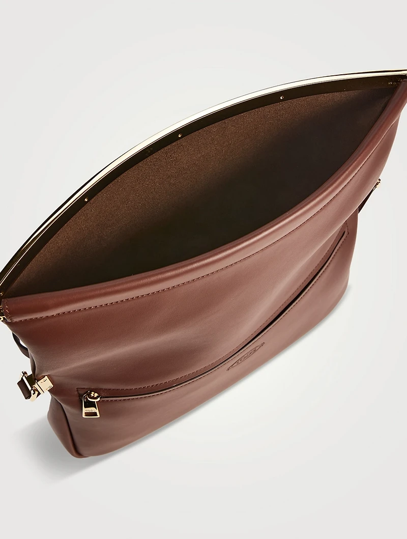 Small Magenta Leather Crossbody Bag
