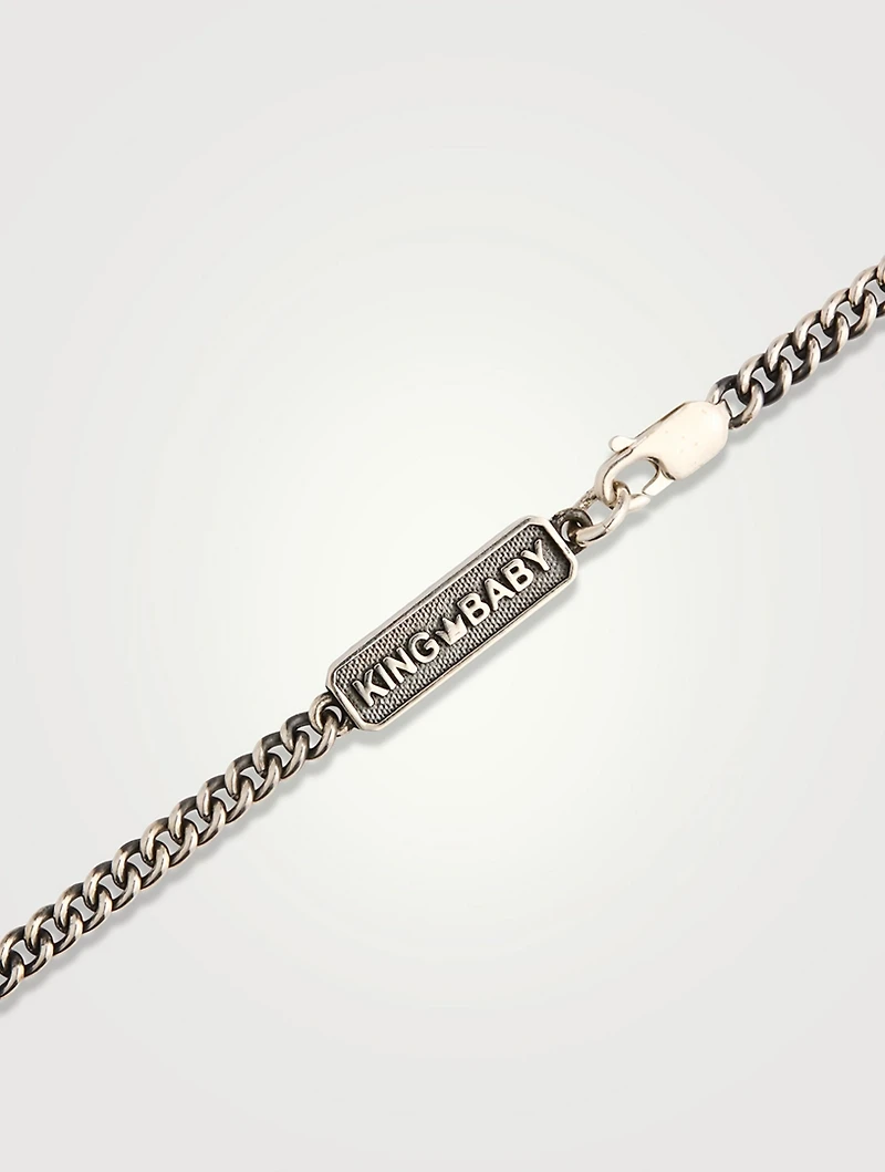 Small Silver Alloy Traditional Cross Frame Pendant Necklace