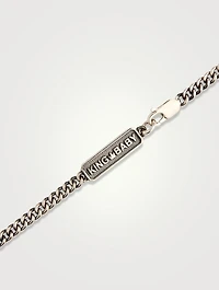 Small Silver Alloy Traditional Cross Frame Pendant Necklace