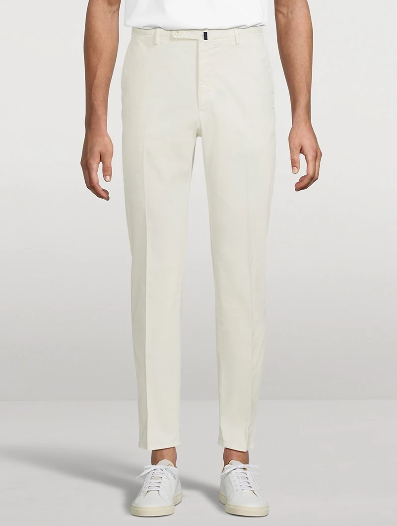 Stretch Cotton Slim-Fit Trousers