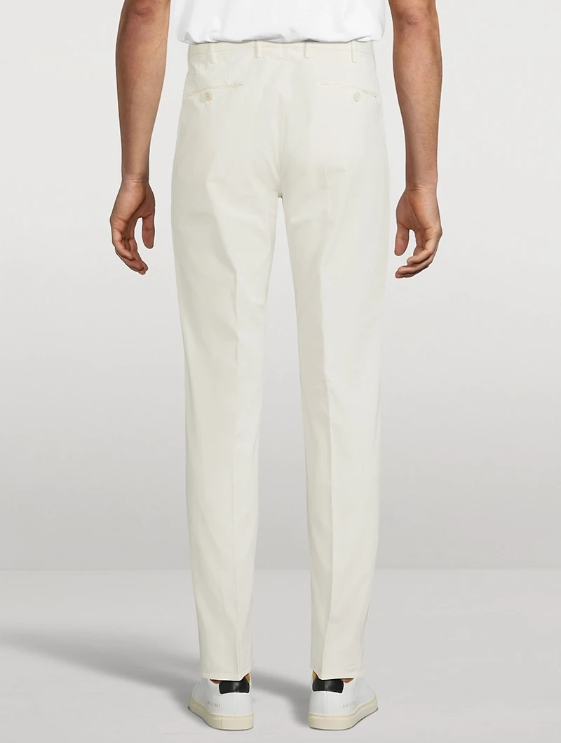 Stretch Cotton Slim-Fit Trousers