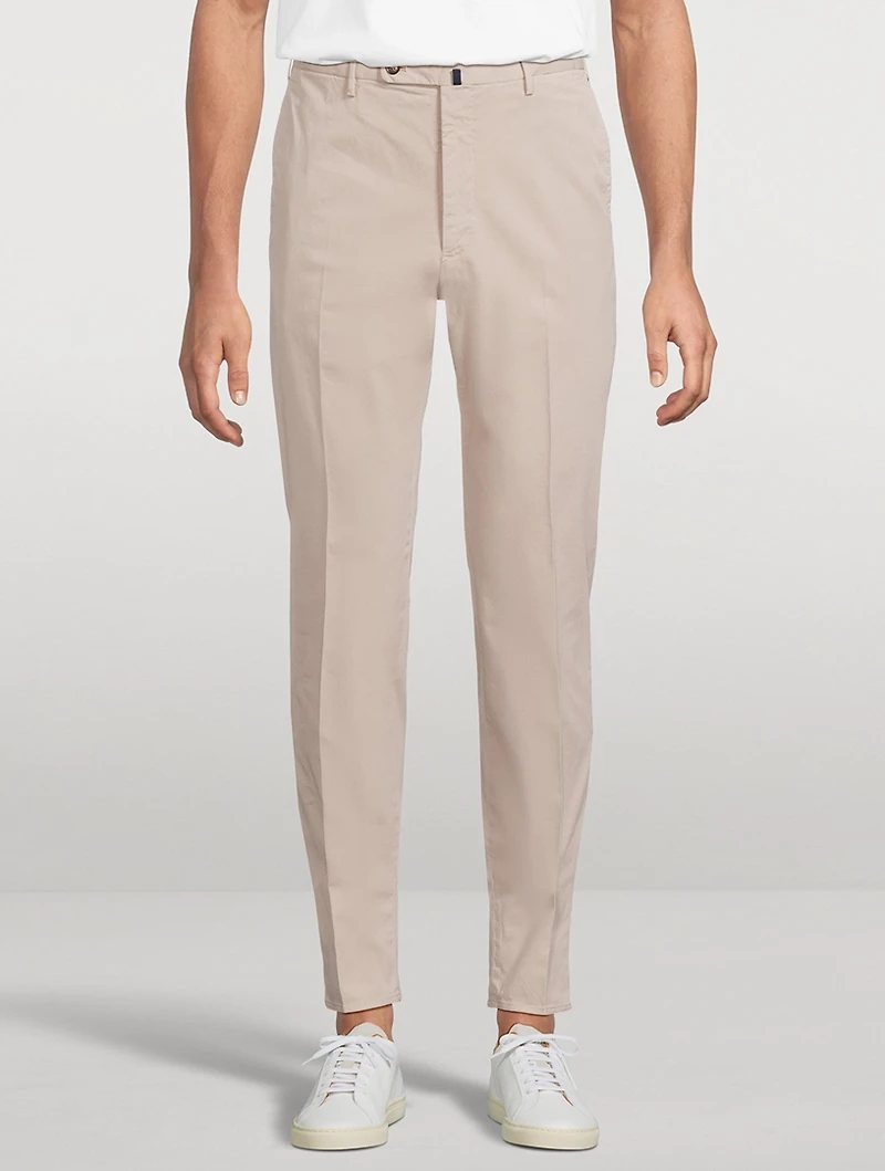 Stretch Cotton Slim-Fit Trousers