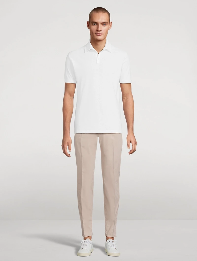 Stretch Cotton Slim-Fit Trousers