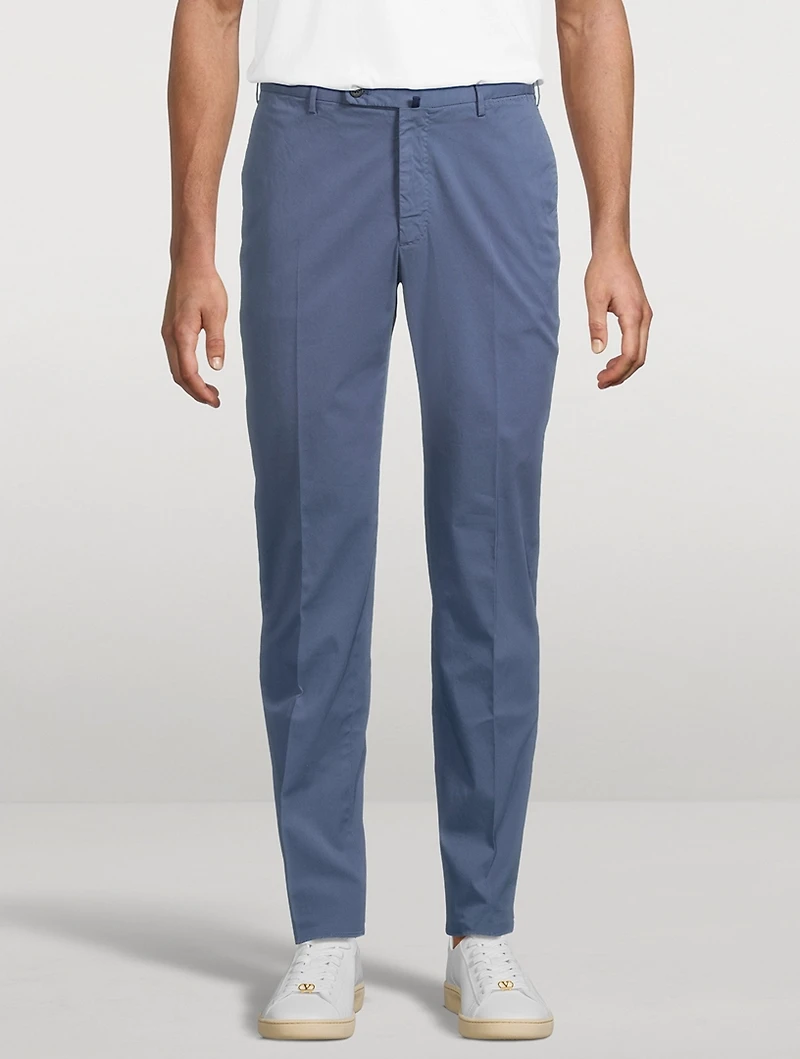 Stretch Cotton Slim-Fit Trousers