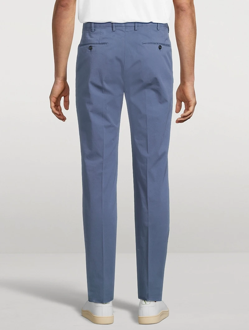 Stretch Cotton Slim-Fit Trousers