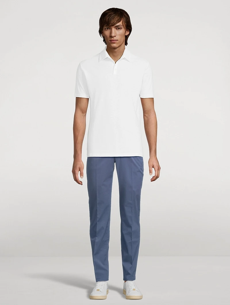 Stretch Cotton Slim-Fit Trousers
