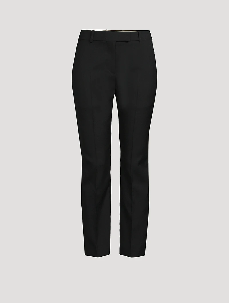 Wool Gabardine Cigarette Trousers